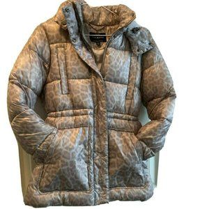 NWOT Lucky Brand Pewter Lightweight Down Quilted Hooded Puffer Jacket